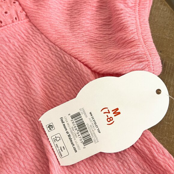 Wonder Nation® Eyelet Pink/Coral Girl's Top NWT - Picture 6 of 9